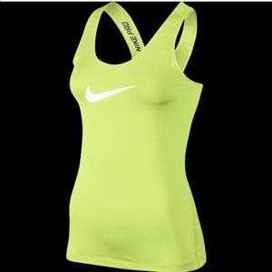 Nike Dri-Pro Neon Tank with White Swoosh Size S